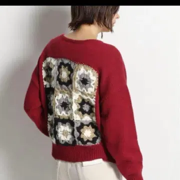 니코앤드 니트 가디건 크로셰 패치워크 편직 빨간색