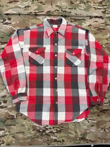 오슈코슈 60s 70s 플란넬 셔츠 L