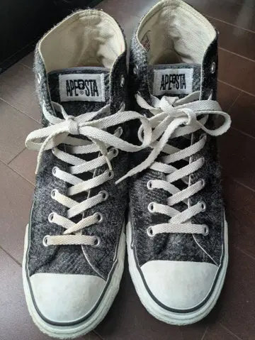 APE x Harris Tweed 스니커즈 하이컷 그레이