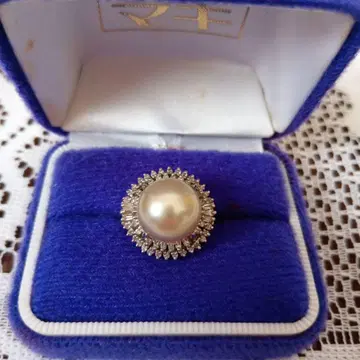 담수 펄 화이트 꽃 모양 반지 실버제