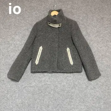 io 아쉬페 프랑스 그레이 숏 기장 자켓