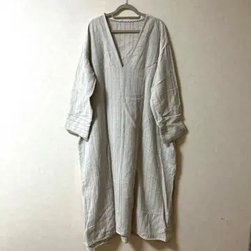 mjuka 롱 원피스 린넨 울 혼방