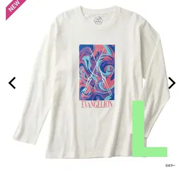 EVANGELION 프린트 긴팔 T셔츠 L 화이트