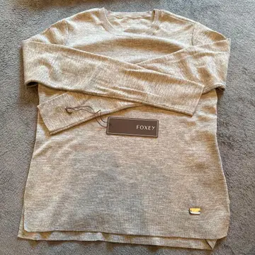 [FOXEY] 그레이 얇은 소재 니트 스웨터 38
