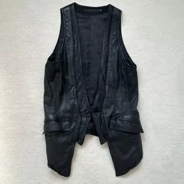 구제 의류 00s fuga 블랙 가죽 베스트 archive v vest