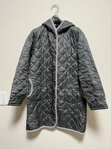 라벤햄 프레임워크 별주 그레이 후드 퀼팅 자켓 코트