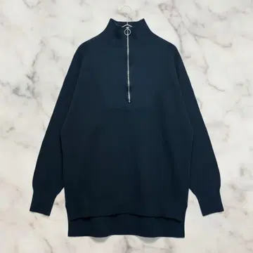 최근 모델 프레임워크 니트 하프 지퍼 탄력 레이어드