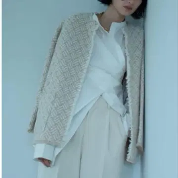 John Branigan/존 브라니건 트위드 라이크 노카라 자켓