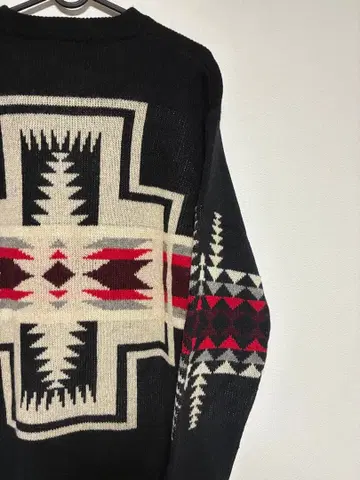 인기 펜들턴 니트 스웨터 빅 로고 블랙 M