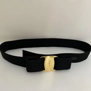 새상품급 Salvatore Ferragamo 페라가모 블랙 리본 벨트