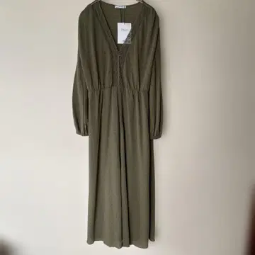[새상품] ZARA 롱 맥시 길이 원피스 올리브색