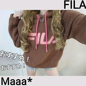 FILA 색감 귀여운 프론트 로고 보아 후드티