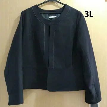 택 포함 노카라 자켓 블랙 3L