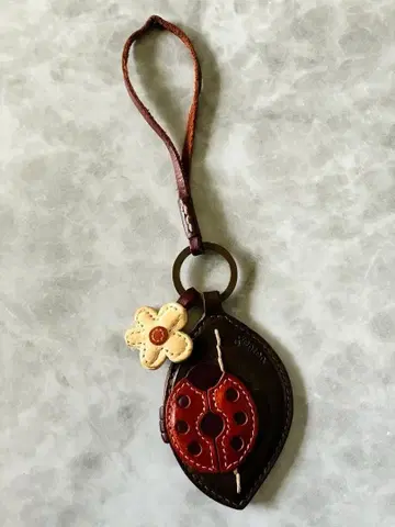 겐텐 genten 참 키링 무당벌레와 잎사귀&꽃