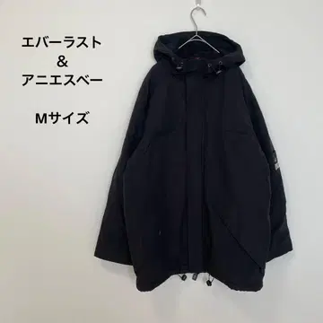 에버라스트 애니에스 콜라보 마운틴 후드티 블랙 후드 부착