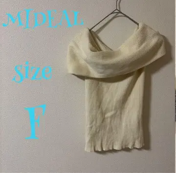MIDEAL 오프숄더 리브 니트 F 사이즈