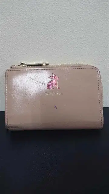 폴 스미스 토끼 모티브 베이지 계열 가죽 키케이스 겸 코인 케이스