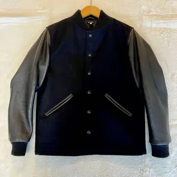 FREAK'S STORE 소가죽 x 울 바시티 자켓 M 남성용