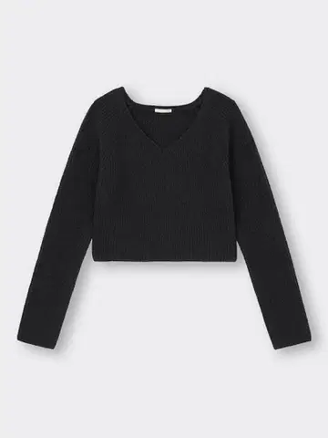 미사용 새상품 V넥 크롭 니트 GU 2장 세트