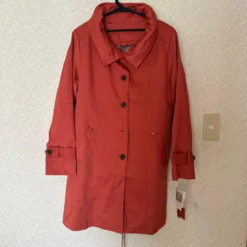 오렌지 롱 코트 허리 리본 포함