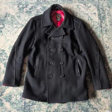 Schott 블랙 울 피코트 사이즈 42