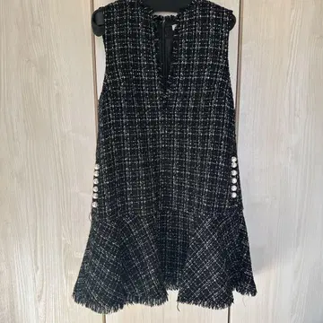 Apuweiser-riche 트위드 페플럼 미니 원피스