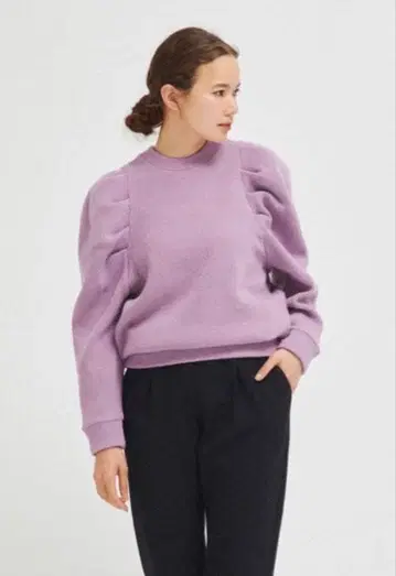 yori 턱 숄더 니트 소 퍼플