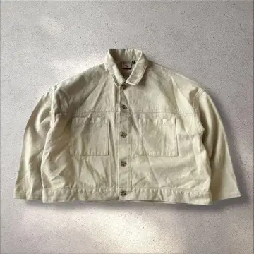 00s 빈티지 아우터 데님 자켓 아이보리 빅 코튼