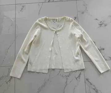 EMMA JAMES 비쥬 볼레로 가디건 화이트