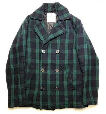 글로벌 워크 타탄 체크 P코트 그린 타탄 체크 P코트