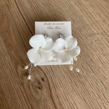 브라이덜 액세서리 꽃 모티브 귀걸이