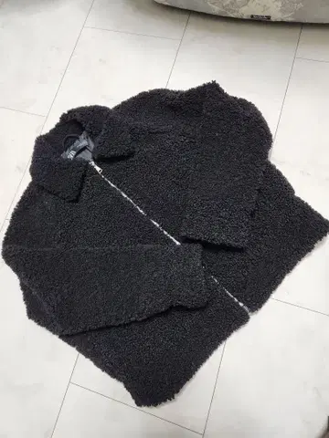 새상품급 자라 블루종 털뭉치 블랙 오버 사이즈