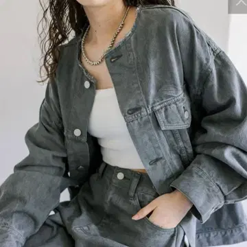 ainode setouchi 노카라 빅 G 데님 재킷 페인터 팬츠