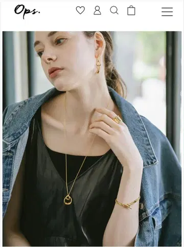 ops 오퍼스 더블 오벌 롱 목걸이 골드 마감