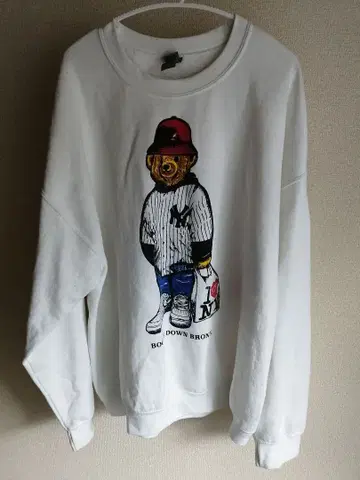 GILDAN 곰 흰색 맨투맨 XL 사이즈 트레이닝복 해외 구제 의류