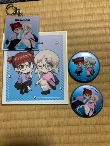 아키 미코 캔뱃지 아크릴 키링 색지