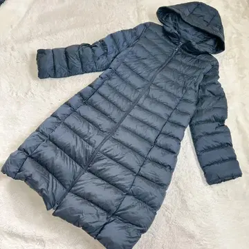 UNIQLO 울트라 라이트 다운 후드 롱 다운 자켓 네이비