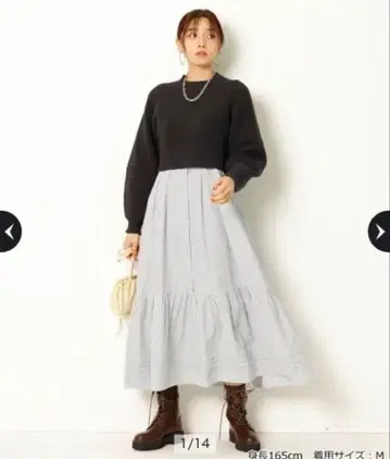 JUSGLITTY 저스길리티 숏 니트 x 셔츠 원피스 세트