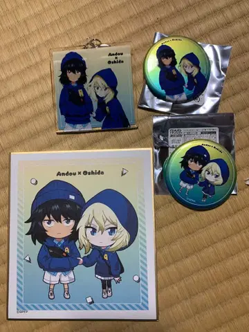 안도 오시다 캔뱃지 아크릴 키링 색지