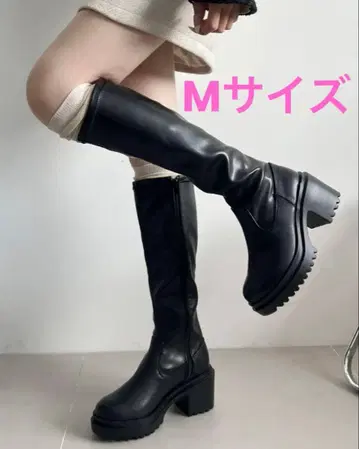 Shoes in Closet 통굽 롱 부츠 블랙 M 사이즈