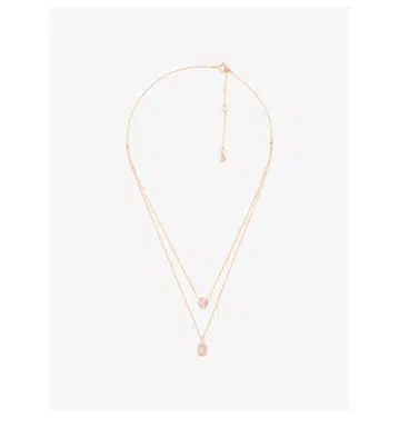 MICHAEL KORS 믹스 스톤 파베 더블 레이어 펜던트