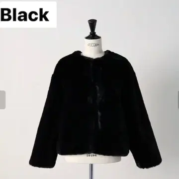 에코 퍼 [ 착용 5회 ] gypsohila 블루종 (블랙)