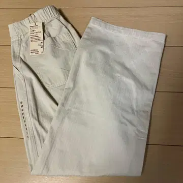새상품 무인양품 워싱 헨리본 베이커 스트레이트 팬츠 M 아이보리
