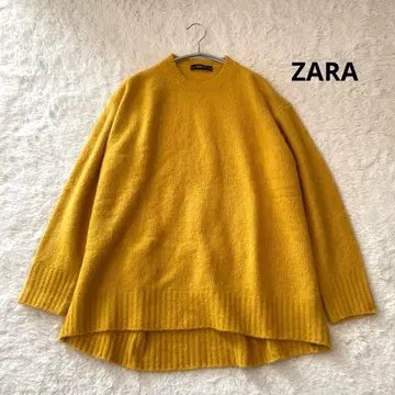 ZARA 오버 사이즈 니트 스웨터 머스타드 양모 혼방