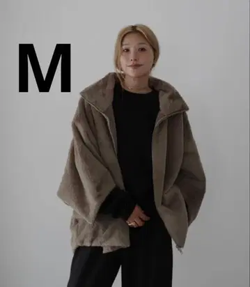 시마무라 hideka 지퍼 퍼 블루종 M 베이지 2025