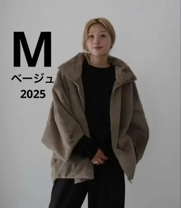 시마무라 hideka 지퍼 퍼 블루종 M 베이지 2025