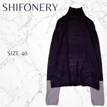 시포넬리 성숙 캐주얼 깔끔한 바이컬러 터틀넥 니트 L