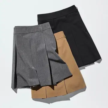 UNIQLO 플리츠 스코트 34 brown
