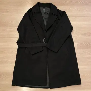 BEAMS HEART 벨트 트렌치코트 블랙