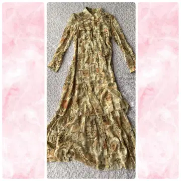 그레이스 콘티넨탈 포레스트 프린트 셔츠 원피스 베이지